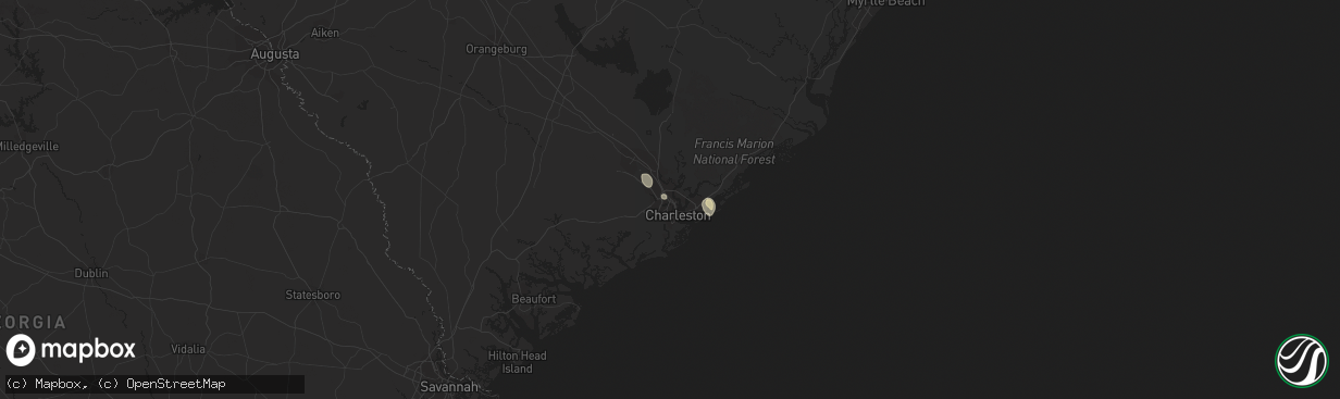 Hail map in North Charleston, SC on August 24, 2017