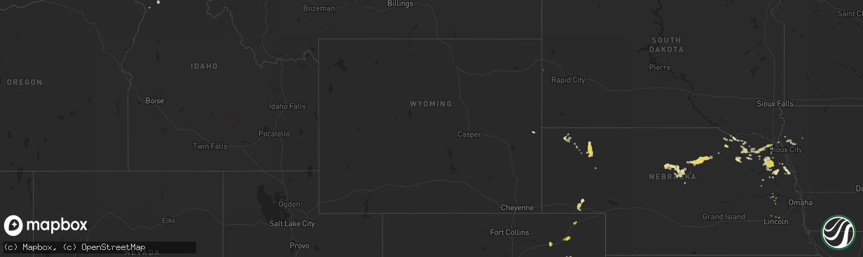 Hail map in Wyoming on August 24, 2017