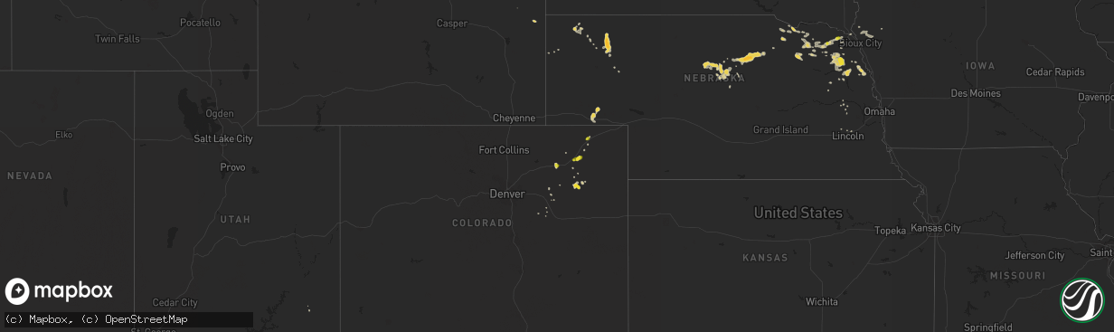 Hail map on August 24, 2017