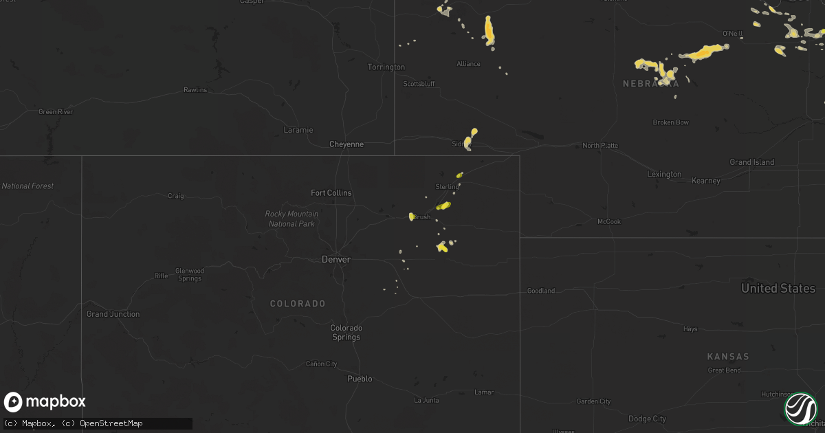 Hail map on August 24, 2017