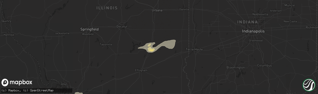 Hail map in Charleston, IL on August 24, 2018