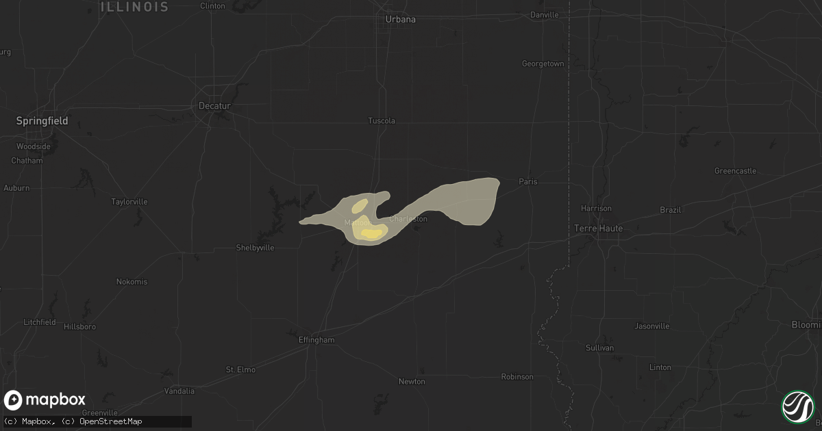 Hail map in Charleston, IL on August 24, 2018