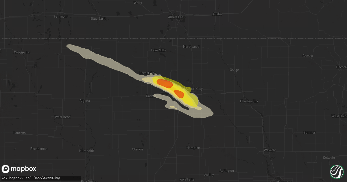 Hail map in Clear Lake, IA on August 24, 2018