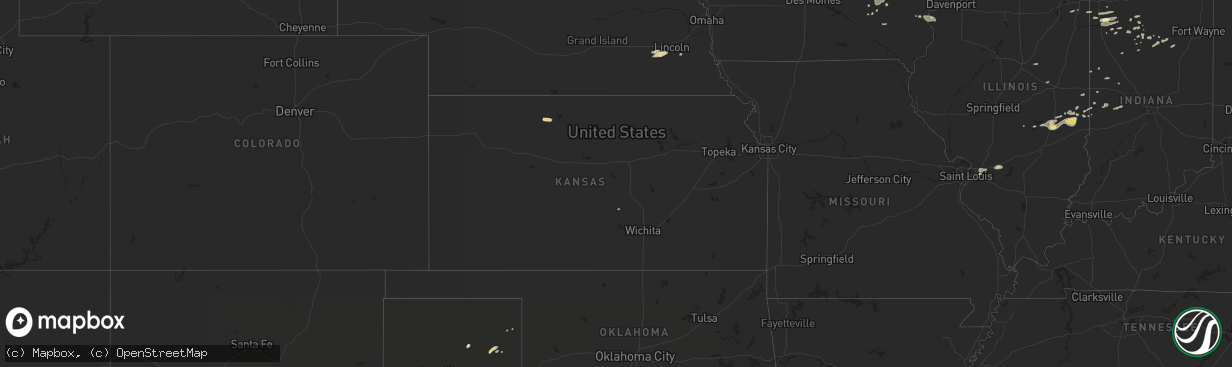 Hail map in Kansas on August 24, 2018