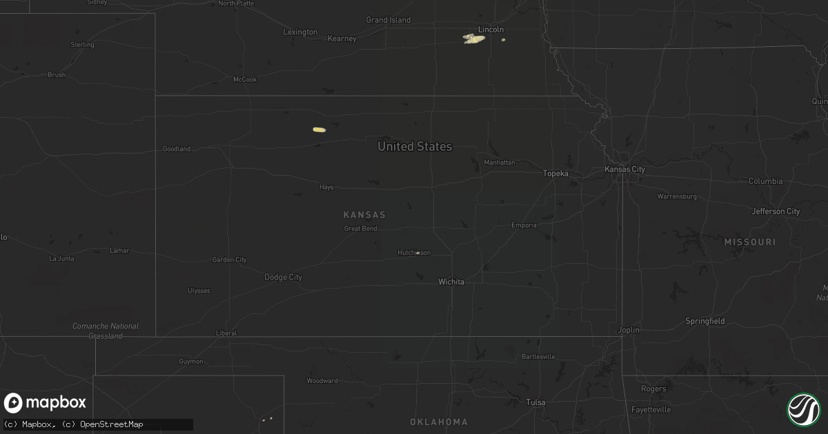 Hail map in Kansas on August 24, 2018