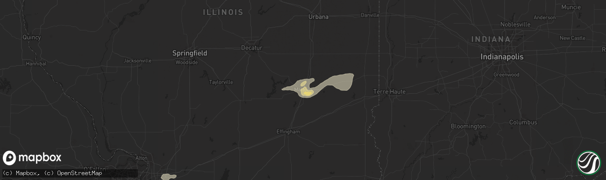 Hail map in Mattoon, IL on August 24, 2018