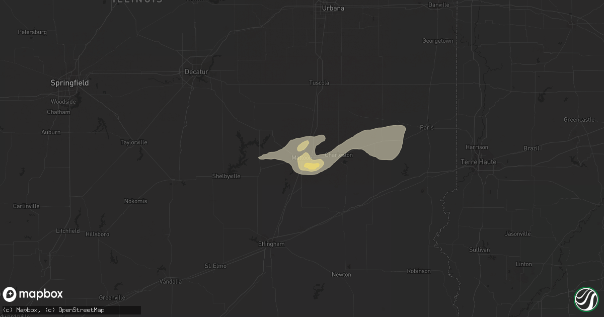 Hail map in Mattoon, IL on August 24, 2018