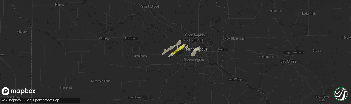 Hail map in Mound, MN on August 24, 2018