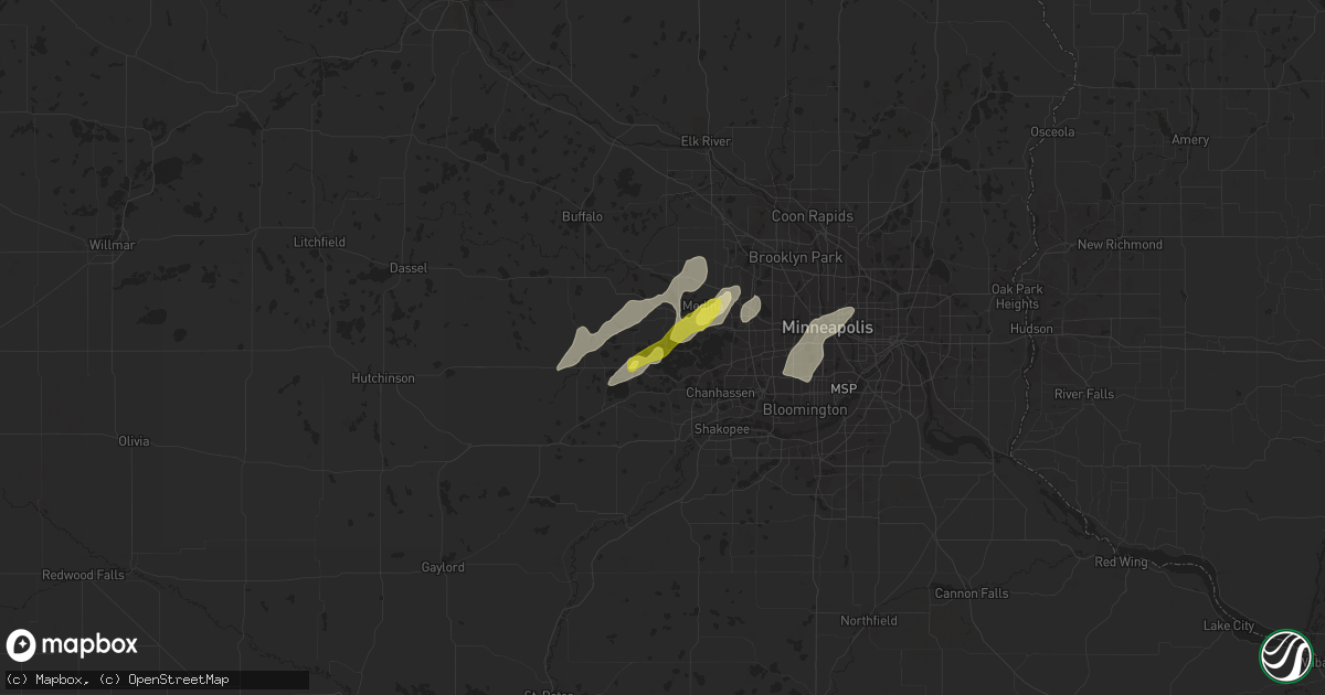 Hail map in Mound, MN on August 24, 2018