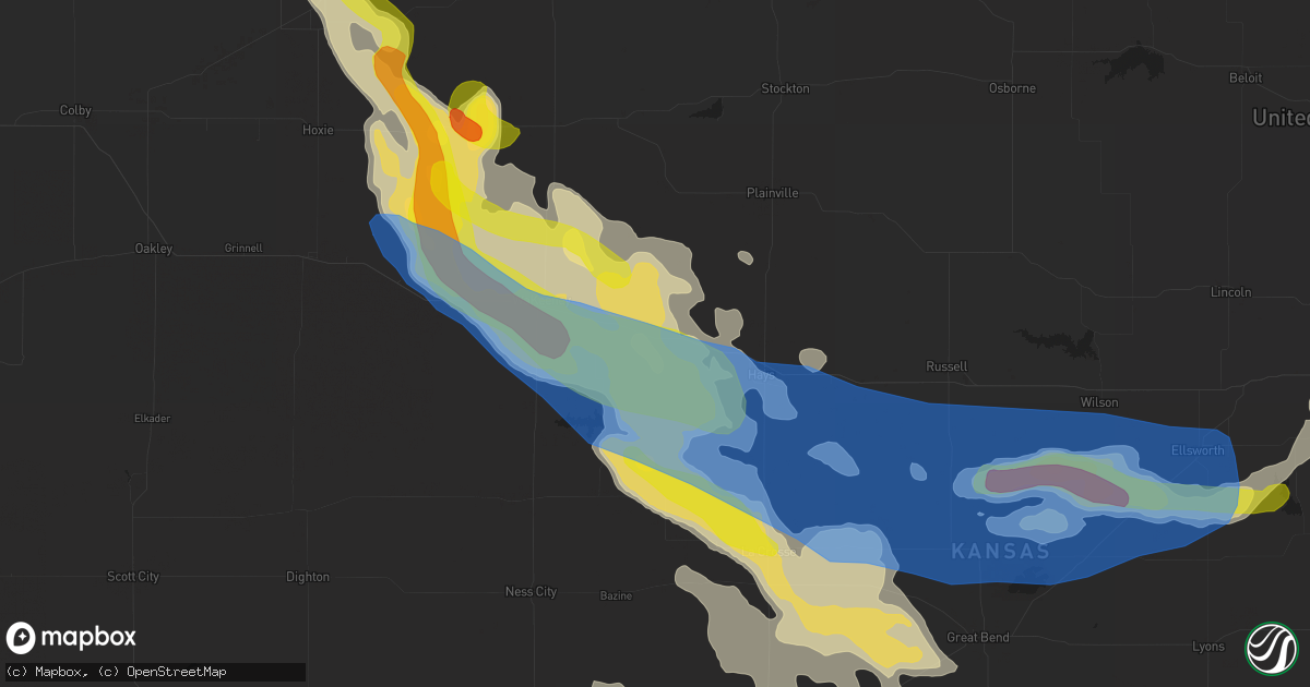 Hail map in Ellis, KS on August 24, 2019