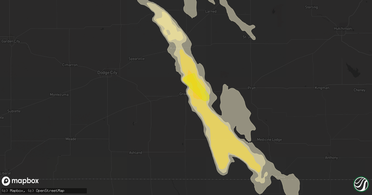Hail map in Greensburg, KS on August 24, 2019