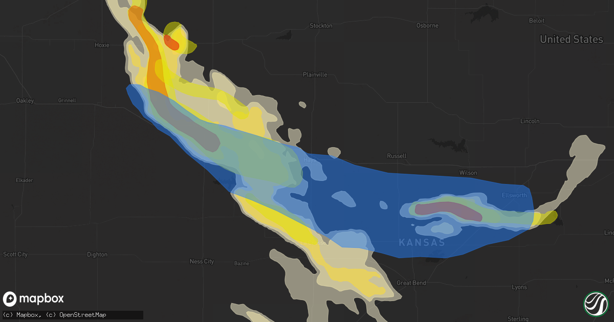 Hail map in Hays, KS on August 24, 2019