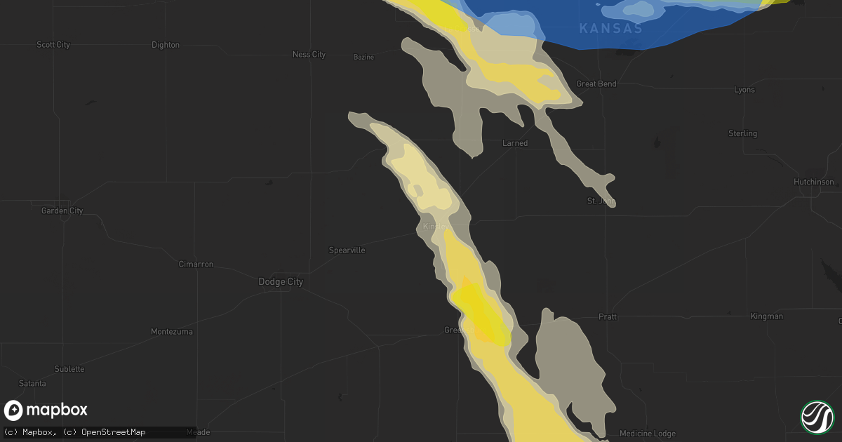 Hail map in Kinsley, KS on August 24, 2019