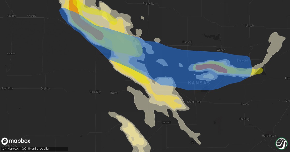 Hail map in La Crosse, KS on August 24, 2019