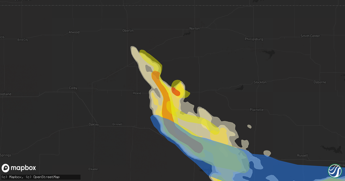Hail map in Morland, KS on August 24, 2019