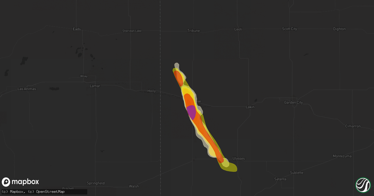 Hail map in Syracuse, KS on August 24, 2019