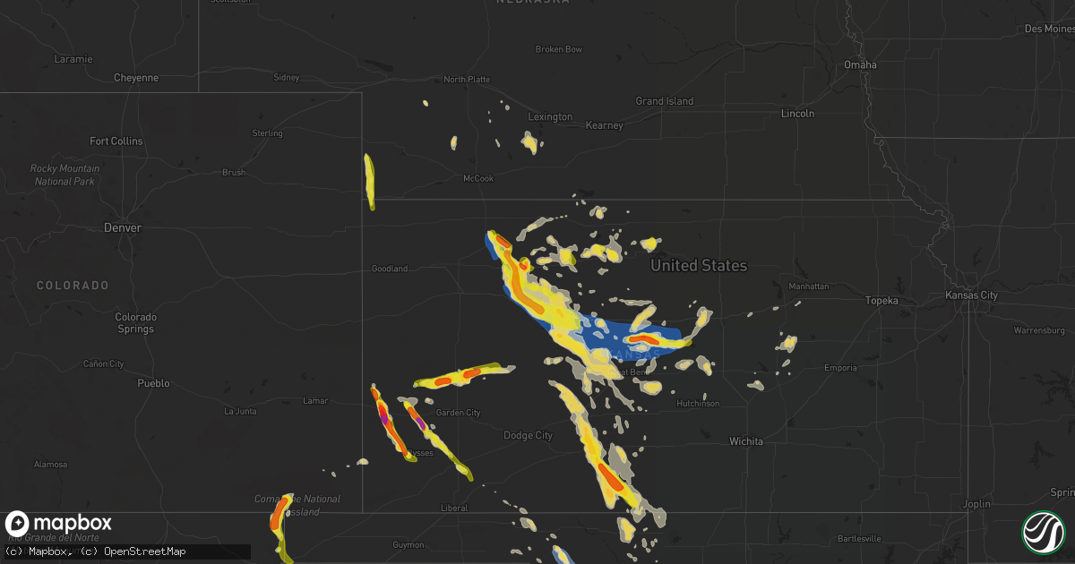 Hail map on August 24, 2019