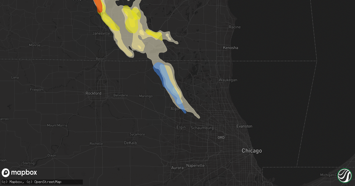 Hail map in Crystal Lake, IL on August 24, 2020