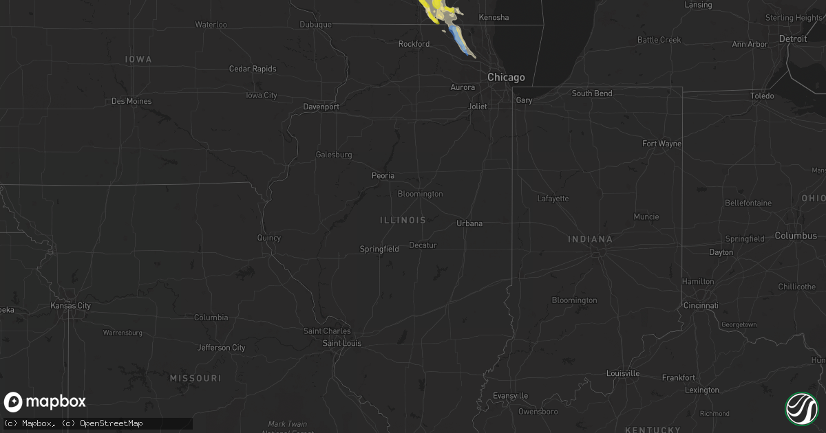 Hail map in Illinois on August 24, 2020