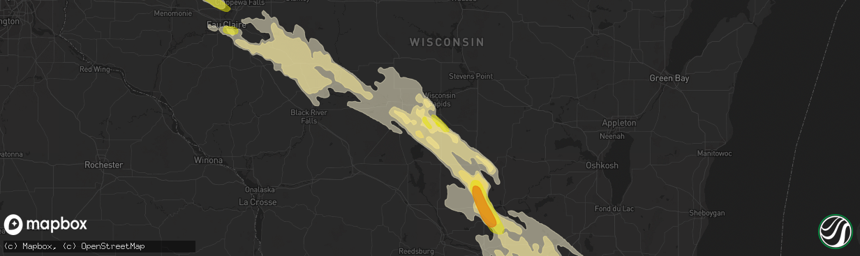 Hail map in Nekoosa, WI on August 24, 2020