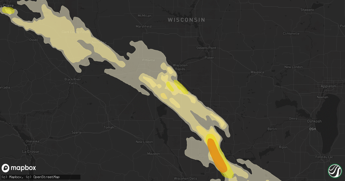 Hail map in Nekoosa, WI on August 24, 2020