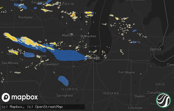 Hail map preview on 08-24-2021