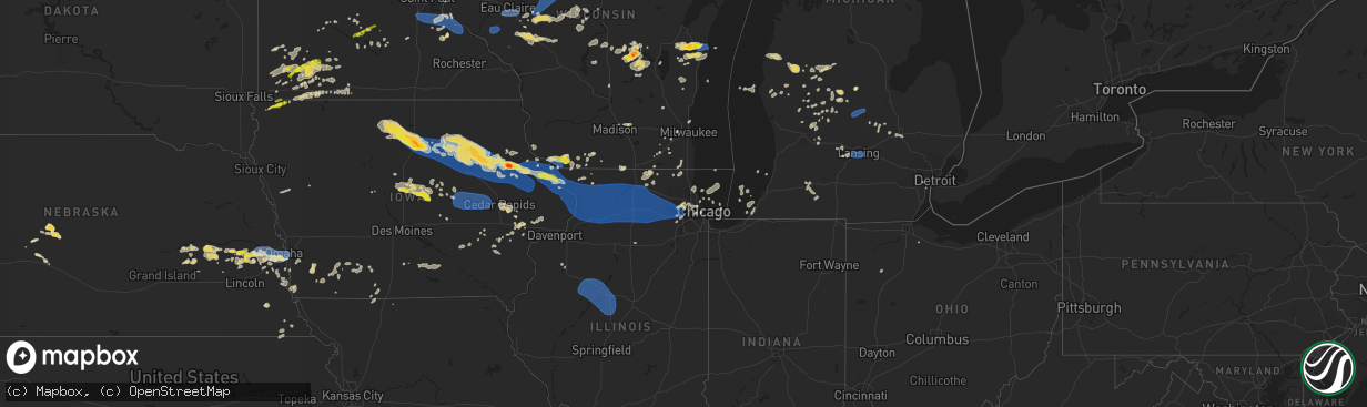 Hail map on August 24, 2021