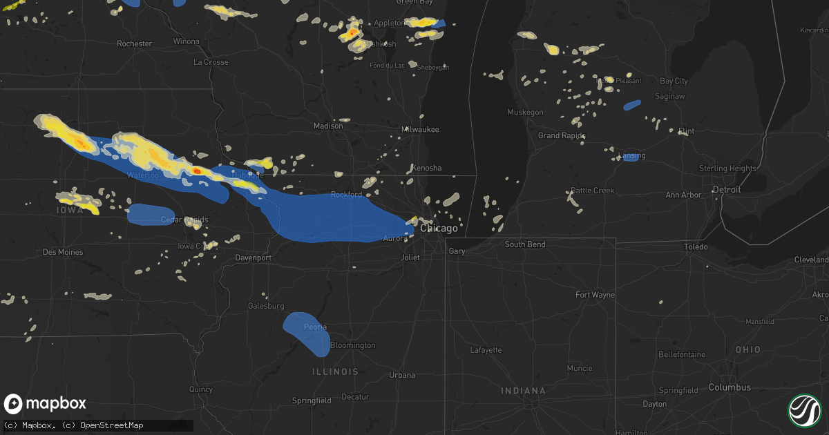 Hail map on August 24, 2021