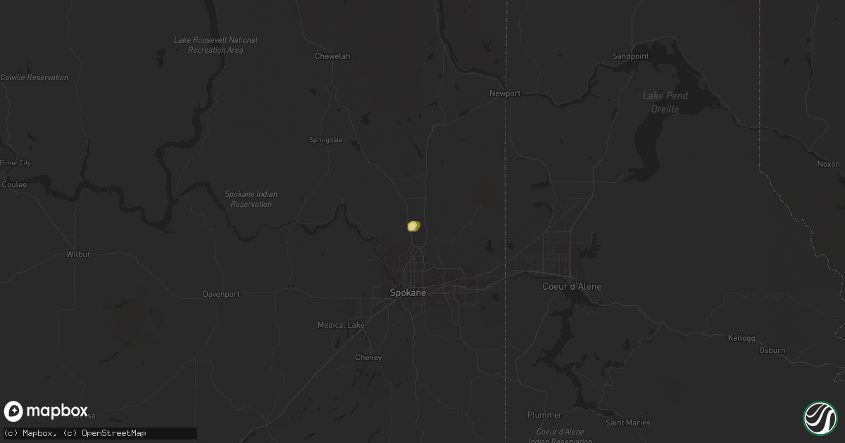 Hail map in Colbert, WA on August 24, 2022