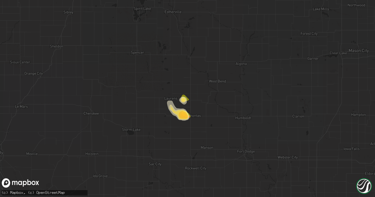 Hail map in Havelock, IA on August 24, 2022
