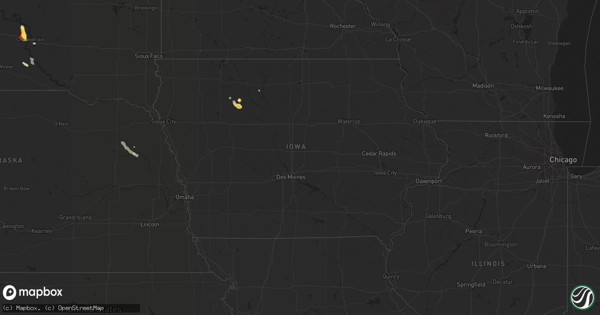 Hail map in Iowa on August 24, 2022