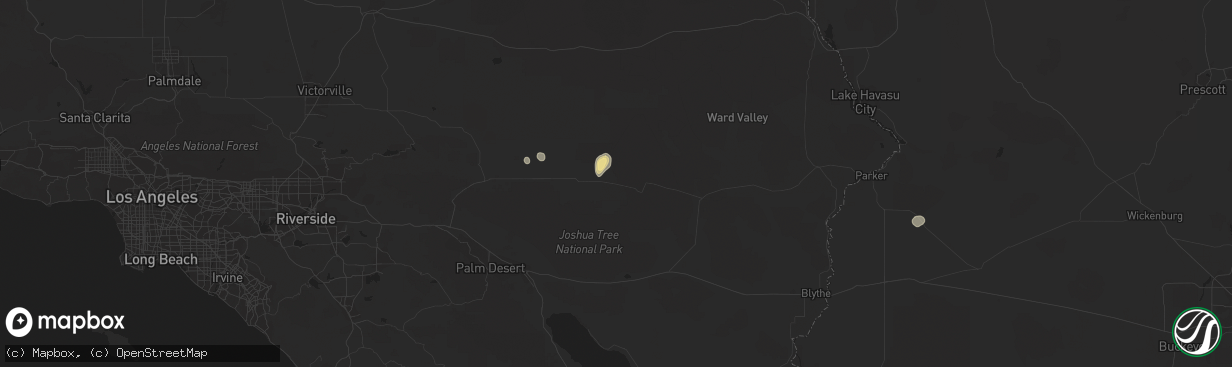Hail map in Twentynine Palms, CA on August 24, 2022