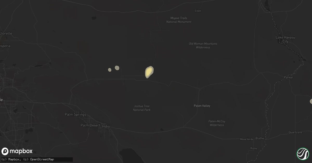 Hail map in Twentynine Palms, CA on August 24, 2022