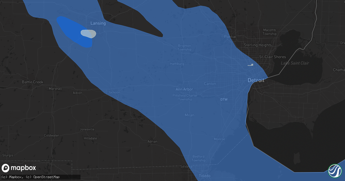 Hail map in Ann Arbor, MI on August 24, 2023