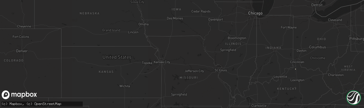 Hail map in Arkansas on August 24, 2023