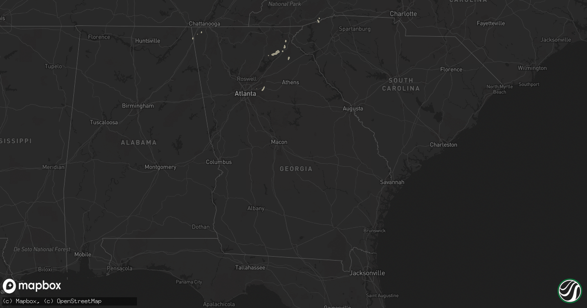 Hail map in Georgia on August 24, 2023