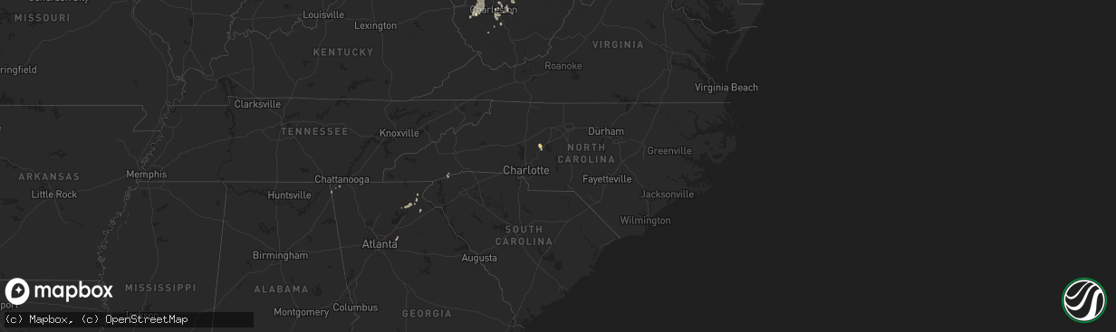 Hail map in North Carolina on August 24, 2023