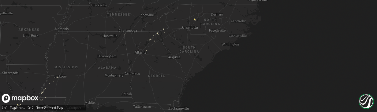 Hail map in South Carolina on August 24, 2023