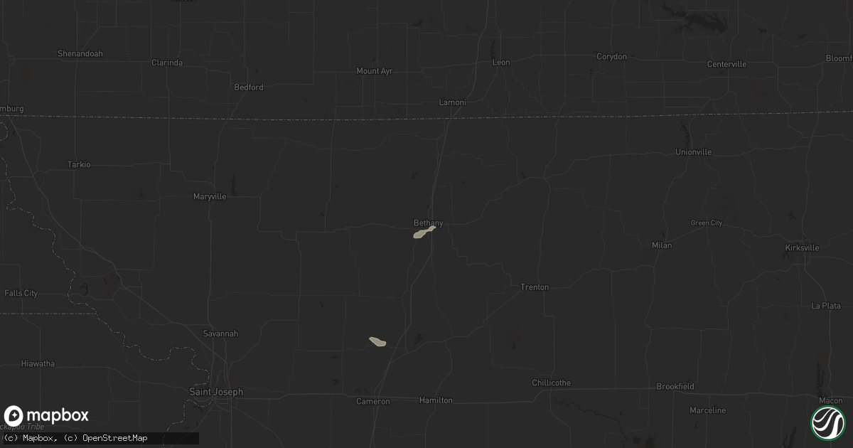Hail map in Bethany, MO on August 24, 2024