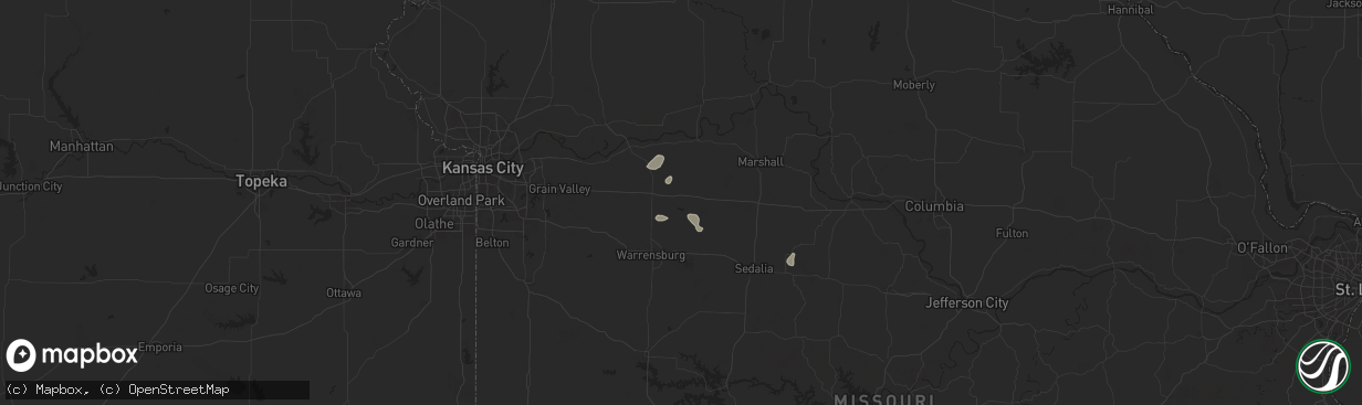 Hail map in Concordia, MO on August 24, 2024