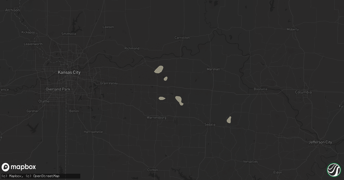 Hail map in Concordia, MO on August 24, 2024