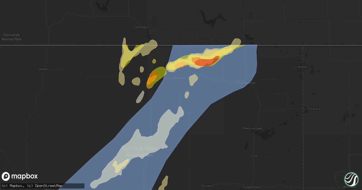 Hail map in Flaxville, MT on August 24, 2024