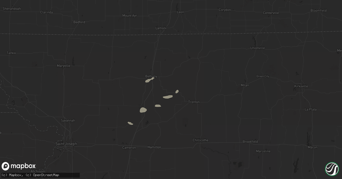Hail map in Gilman City, MO on August 24, 2024