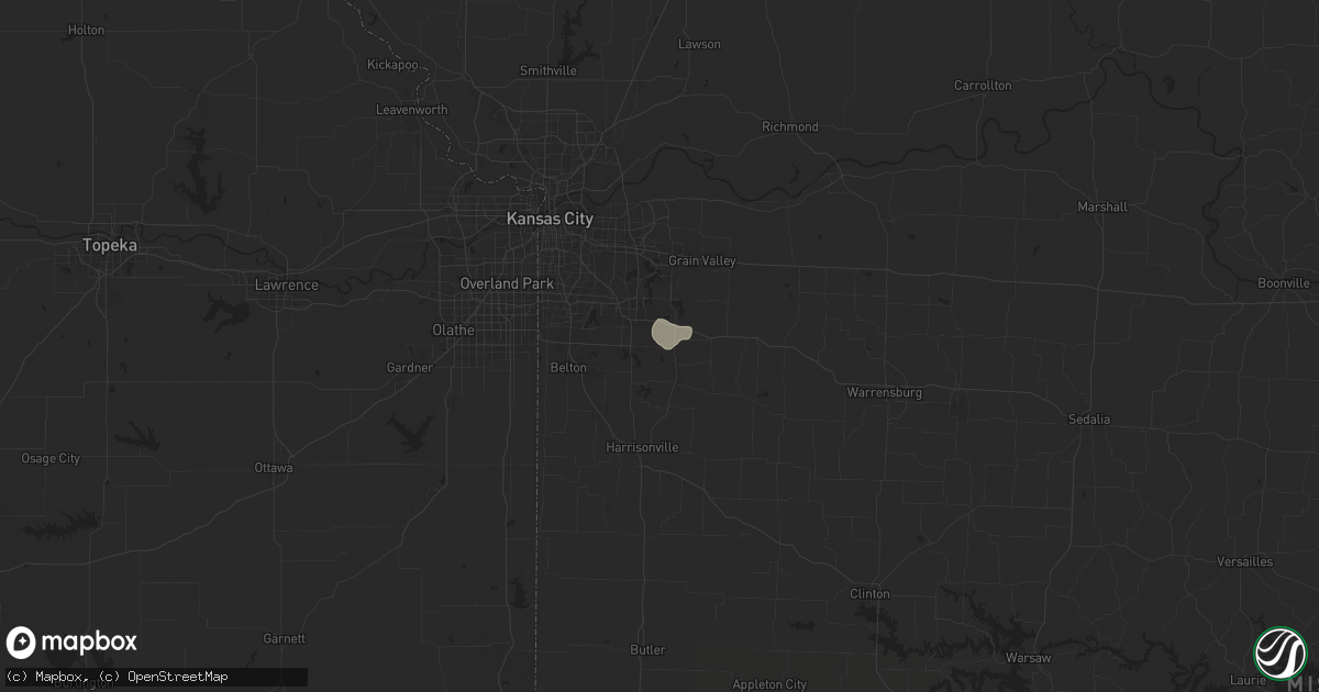 Hail map in Greenwood, MO on August 24, 2024