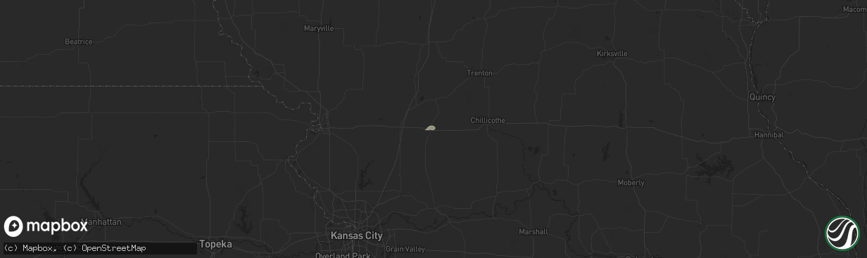 Hail map in Hamilton, MO on August 24, 2024