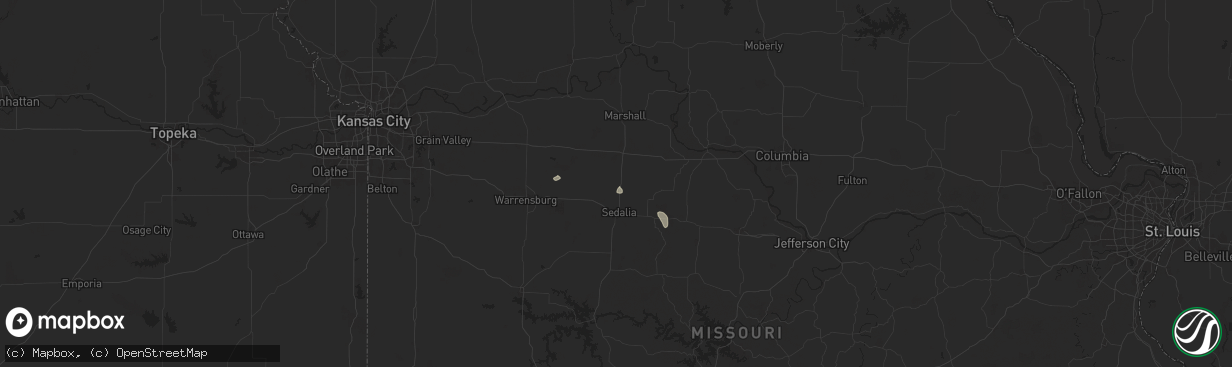 Hail map in Hughesville, MO on August 24, 2024