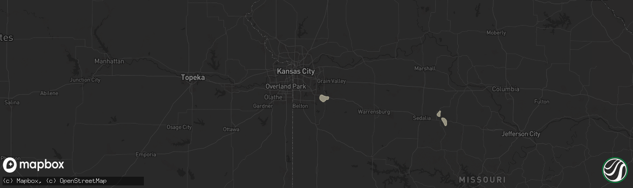 Hail map in Lees Summit, MO on August 24, 2024