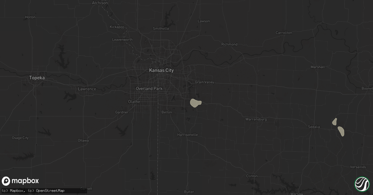 Hail map in Lees Summit, MO on August 24, 2024