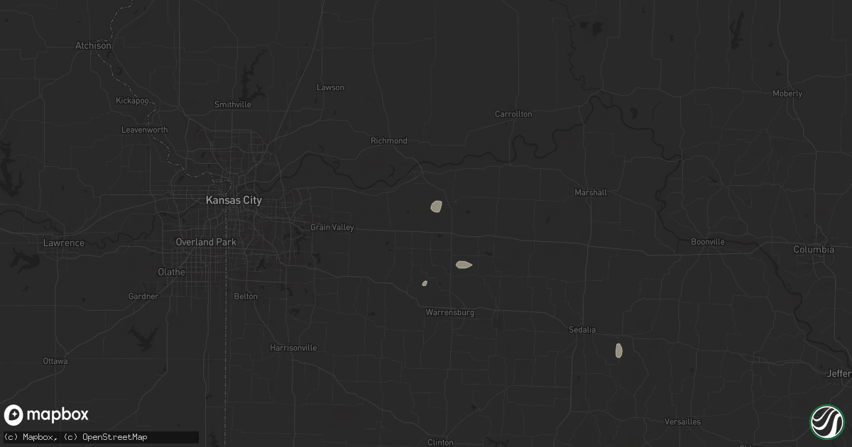 Hail map in Mayview, MO on August 24, 2024