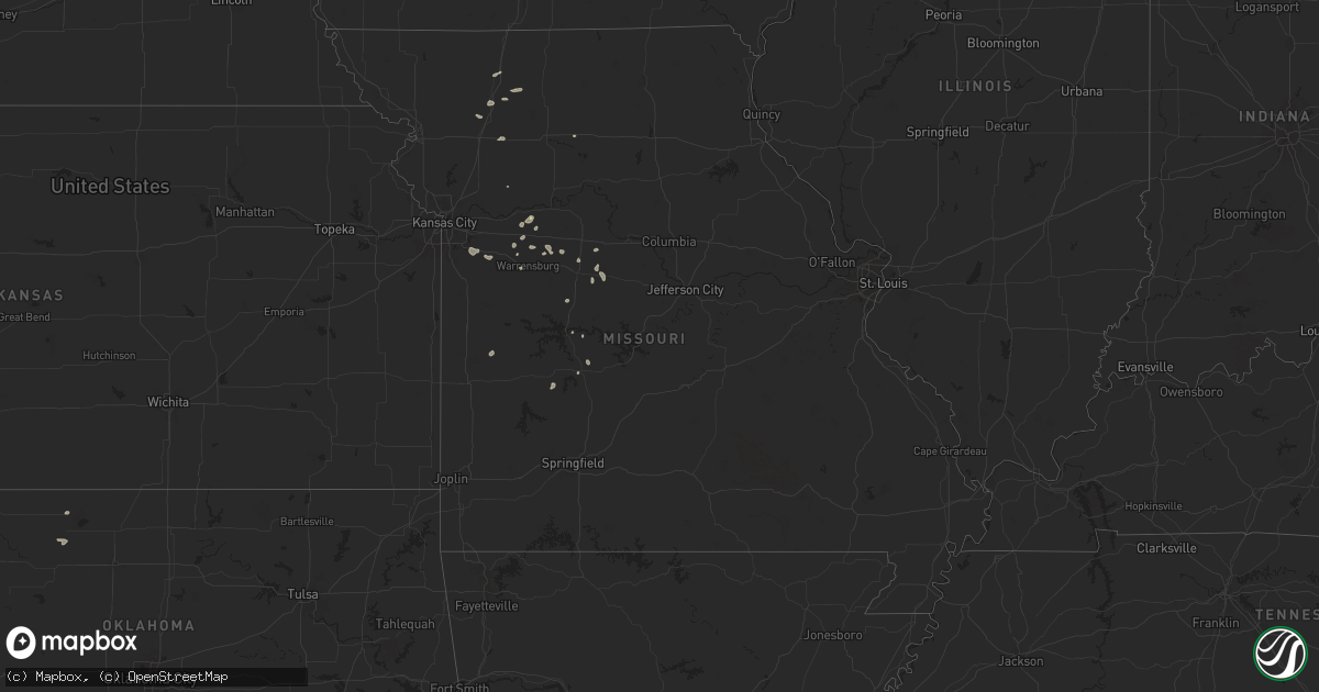 Hail map in Missouri on August 24, 2024